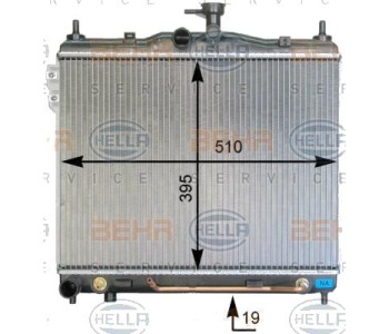 Воден радиатор HELLA за HYUNDAI GETZ (TB) от 2002 до 2010