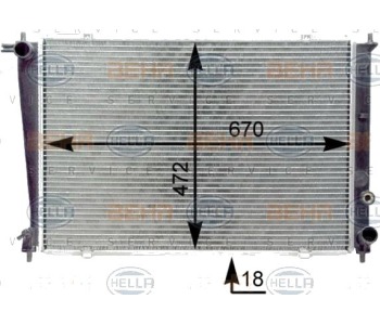 Воден радиатор HELLA за HYUNDAI H100 (P) пътнически от 1993 до 2004