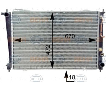 Воден радиатор HELLA за HYUNDAI H-1 товарен от 1997 до 2008