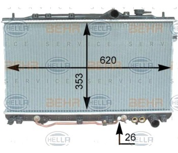 Воден радиатор HELLA за HYUNDAI LANTRA I (J-1) от 1990 до 1995