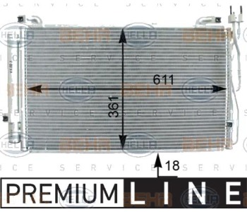 Кондензатор, климатизация HELLA 8FC 351 302-271 за HYUNDAI MATRIX (FC) от 2001 до 2010