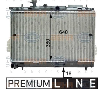 Радиатор, охлаждане на двигателя HELLA 8MK 376 762-281 за HYUNDAI MATRIX (FC) от 2001 до 2010