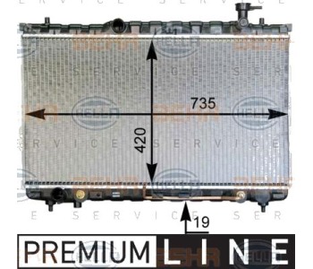 Воден радиатор HELLA за HYUNDAI SANTA FE I (SM) от 2000 до 2006