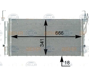 Кондензатор, климатизация HELLA 8FC 351 302-331 за HYUNDAI SANTA FE I (SM) от 2000 до 2006