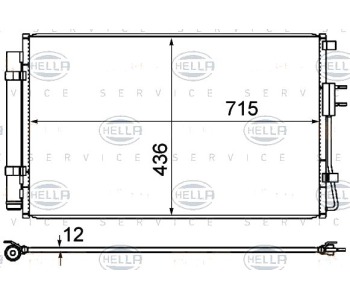 Кондензатор, климатизация HELLA 8FC 351 344-634 за HYUNDAI SANTA FE III (DM) от 2012