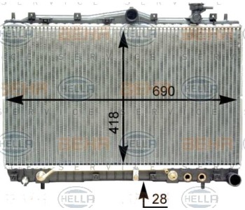 Воден радиатор HELLA за HYUNDAI SONATA III (Y-3) от 1993 до 1998