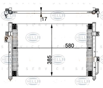 Кондензатор, климатизация HELLA 8FC 351 302-231 за HYUNDAI TERRACAN (HP) от 2001 до 2008