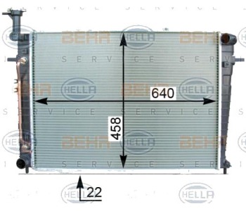 Радиатор, охлаждане на двигателя HELLA 8MK 376 763-674 за HYUNDAI TUCSON (JM) от 2004 до 2010