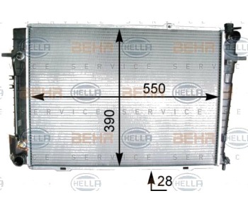Радиатор, охлаждане на двигателя HELLA 8MK 376 763-331 за HYUNDAI TUCSON (JM) от 2004 до 2010