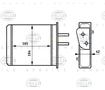 Топлообменник, отопление на вътрешното пространство HELLA 8FH 351 313-351 за FIAT BARCHETTA (183) от 1995 до 2005