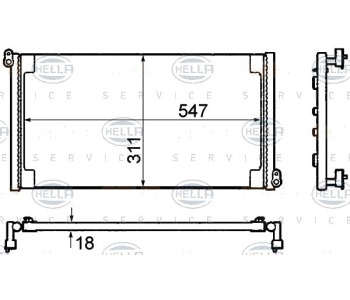 Кондензатор, климатизация HELLA 8FC 351 304-301 за FIAT BRAVO I (182) от 1995 до 2001