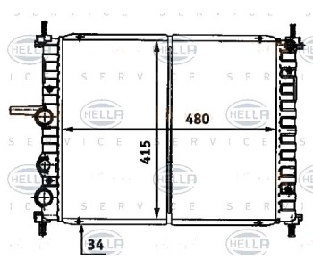 Воден радиатор HELLA за FIAT BRAVO I (182) от 1995 до 2001