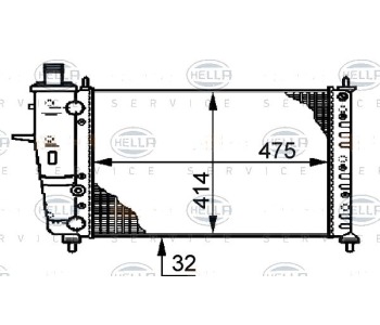 Воден радиатор HELLA за FIAT BRAVA (182) от 1995 до 2001