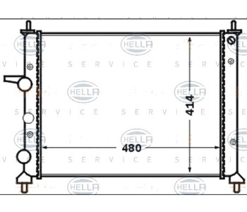 Радиатор, охлаждане на двигателя HELLA 8MK 376 767-591 за FIAT BRAVO I (182) от 1995 до 2001