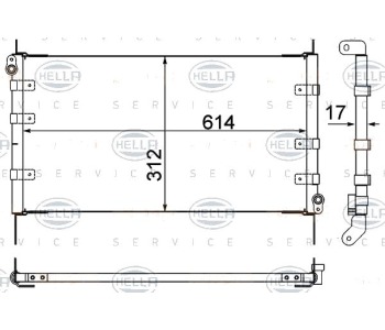 Кондензатор климатизации HELLA за FIAT BRAVO I (182) от 1995 до 2001