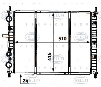 Воден радиатор HELLA за FIAT BRAVO I (182) от 1995 до 2001