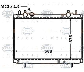 Радиатор, охлаждане на двигателя HELLA 8MK 376 767-551 за FIAT BRAVO I (182) от 1995 до 2001