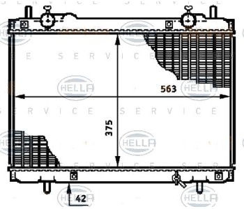 Воден радиатор HELLA за FIAT BRAVO I (182) от 1995 до 2001