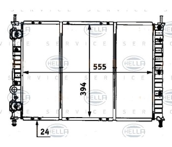 Радиатор, охлаждане на двигателя HELLA 8MK 376 718-211 за FIAT BRAVO I (182) от 1995 до 2001