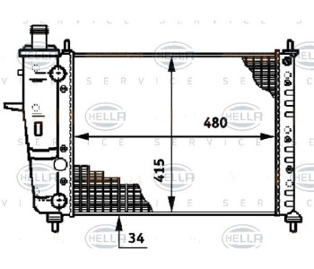 Воден радиатор HELLA за FIAT BRAVO I (182) от 1995 до 2001
