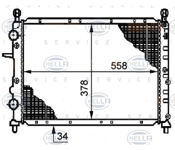 Радиатор, охлаждане на двигателя HELLA 8MK 376 719-541 за LANCIA DELTA II (836) от 1993 до 1999