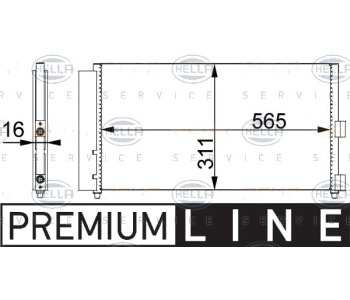 Кондензатор, климатизация HELLA 8FC 351 301-711 за LANCIA MUSA (350) от 2004 до 2012