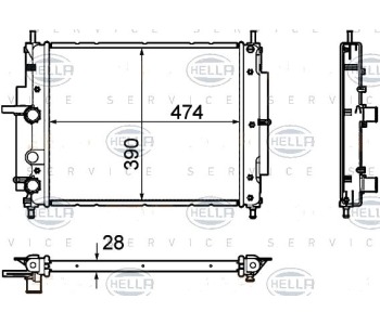 Воден радиатор HELLA за FIAT MAREA (185) от 1996 до 2007