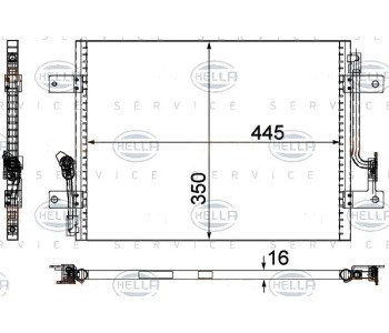 Кондензатор, климатизация HELLA 8FC 351 309-311 за FIAT PALIO I (178BX) от 1996 до 2006