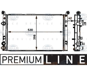 Радиатор, охлаждане на двигателя HELLA 8MK 376 720-571 за FIAT STRADA (178) пикап от 1998 до 2009