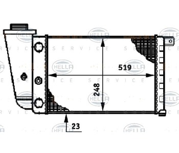 Радиатор, охлаждане на двигателя HELLA 8MK 376 720-051 за LANCIA Y10 (156) от 1985 до 1995