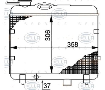 Радиатор, охлаждане на двигателя HELLA 8MK 376 706-301 за SEAT MARBELLA (28) от 1987 до 1998