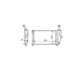 Воден радиатор TOP QUALITY за FIAT PUNTO (188) от 1999 до 2012