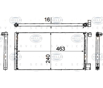 Кондензатор климатизации HELLA за FIAT SEICENTO (187) от 1997 до 2010