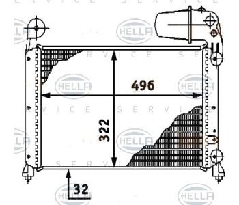 Радиатор, охлаждане на двигателя HELLA 8MK 376 716-121 за FIAT TIPO (160) от 1987 до 1995