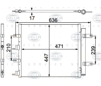 Кондензатор, климатизация HELLA 8FC 351 304-181 за JAGUAR XK (X150) купе от 2006 до 2014