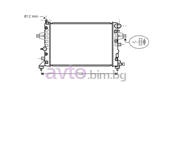Воден радиатор размер 600/370/18 за OPEL ASTRA H (L70) товарен от 2004 до 2013