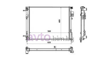 Воден радиатор размер 560/450/23 за OPEL VIVARO B (X82) платформа от 2014