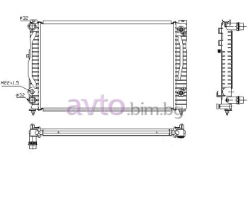 Воден радиатор размер 630/400/32 за AUDI A4 Avant (8D5, B5) от 1994 до 2002