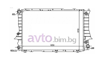 Воден радиатор размер 632/410/25 за AUDI 100 Avant (4A, C4) от 1990 до 1994