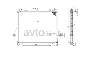 Воден радиатор размер 590/475/26 за ISUZU D-MAX I (TFR, TFS) от 2002 до 2012