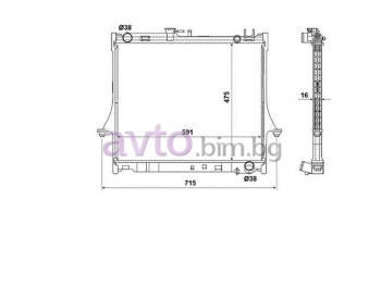 Воден радиатор размер 590/475/26 за ISUZU D-MAX I (TFR, TFS) от 2002 до 2012