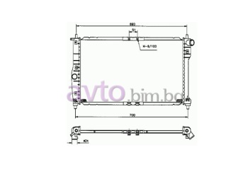 Воден радиатор размер 635/380/18 за DAEWOO LANOS (KLAT) седан от 1997 до 2004