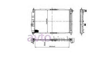 Воден радиатор размер 600/415/18 за DAEWOO KALOS (KLAS) от 2002