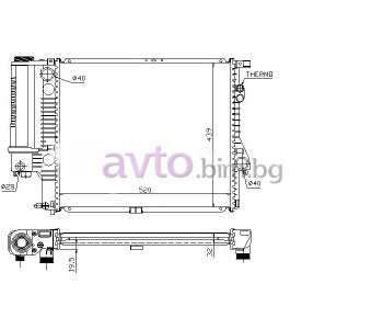 Воден радиатор размер 520/440/30 за BMW 5 Ser (E39) от 1995 до 2003