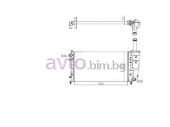 Воден радиатор размер 580/315/23 за FIAT IDEA от 2003