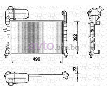 Воден радиатор размер 495/325/22 за FIAT TIPO (160) от 1987 до 1995