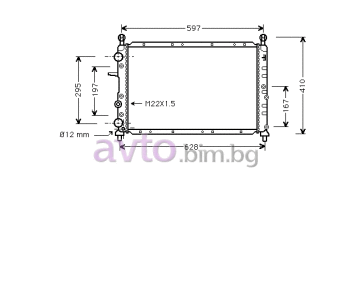 Воден радиатор размер 555/375/32 за FIAT COUPE (175) от 1993 до 2000