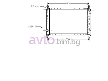 Воден радиатор размер 545/360/22 за ALFA ROMEO 145 (930) от 1994 до 1998