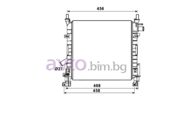 Воден радиатор размер 380/350/16 за FORD KA (RB) ван от 2002 до 2005