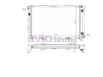 Воден радиатор размер 575/370/32 за MERCEDES 190 (W201) от 1982 до 1993